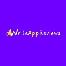Image depicting the words 'Writeappreviews' in bold white text against a purple background.